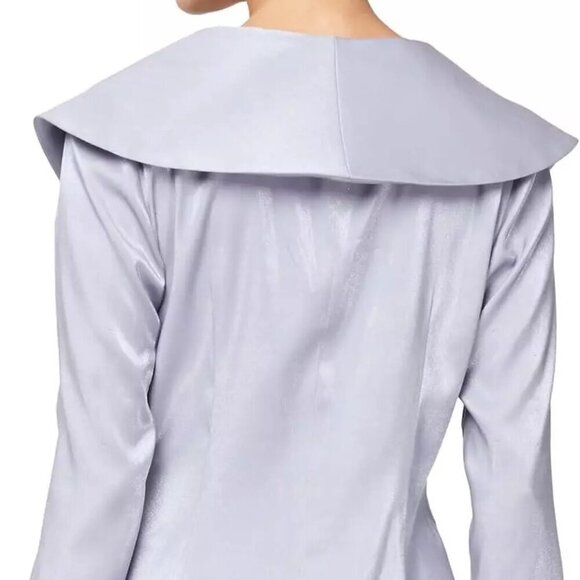 Alex Evenings Floral Trim Blouse Women's Petite Size MP Purple Wedding Guest - Picture 3 of 10